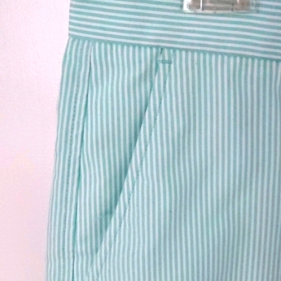 PEBBLE BEACH PERFORMANCE Green & White Striped Golf Shorts Mens Size 36 - Picture 3 of 7